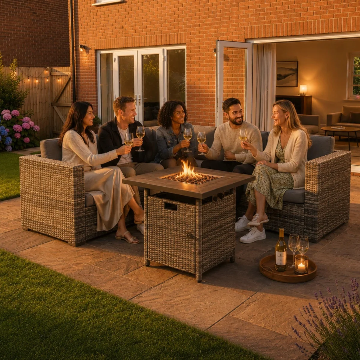 Ascot Fire Pit Garden Set Grey - Grey – image 4