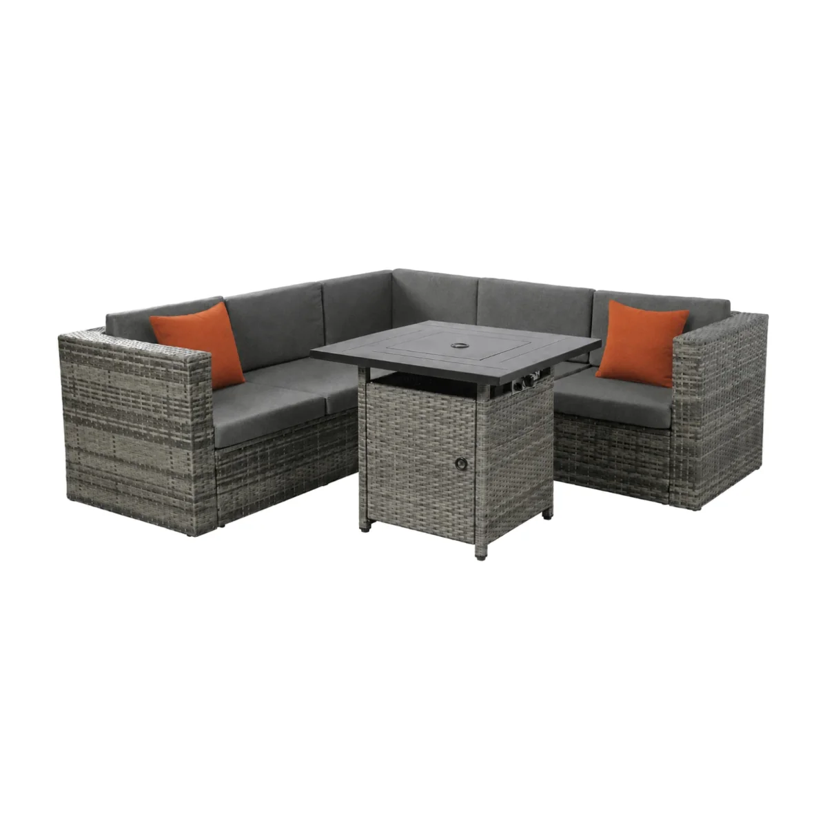 Ascot Fire Pit Garden Set Grey - Grey – image 1