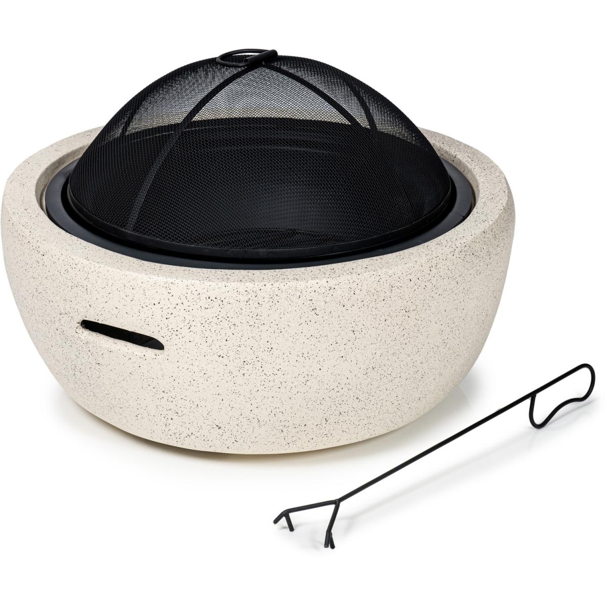 MgO Round Natural Stone Effect Fire Pit Log Burner - Natural – image 2