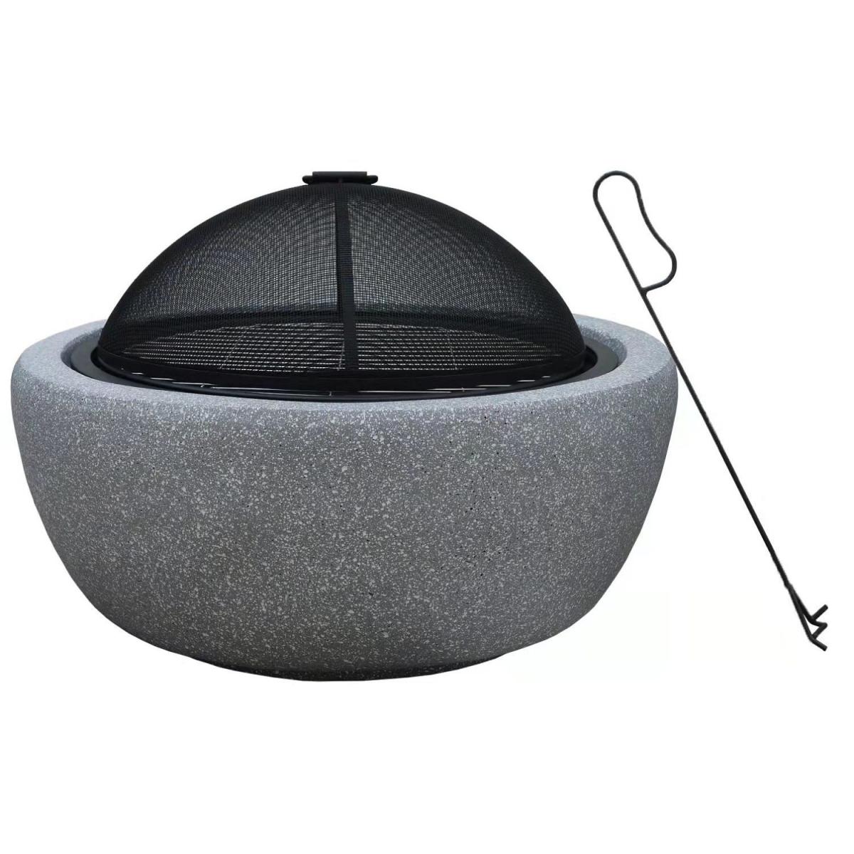 MgO Round Natural Stone Effect Fire Pit Log Burner - Natural – image 3