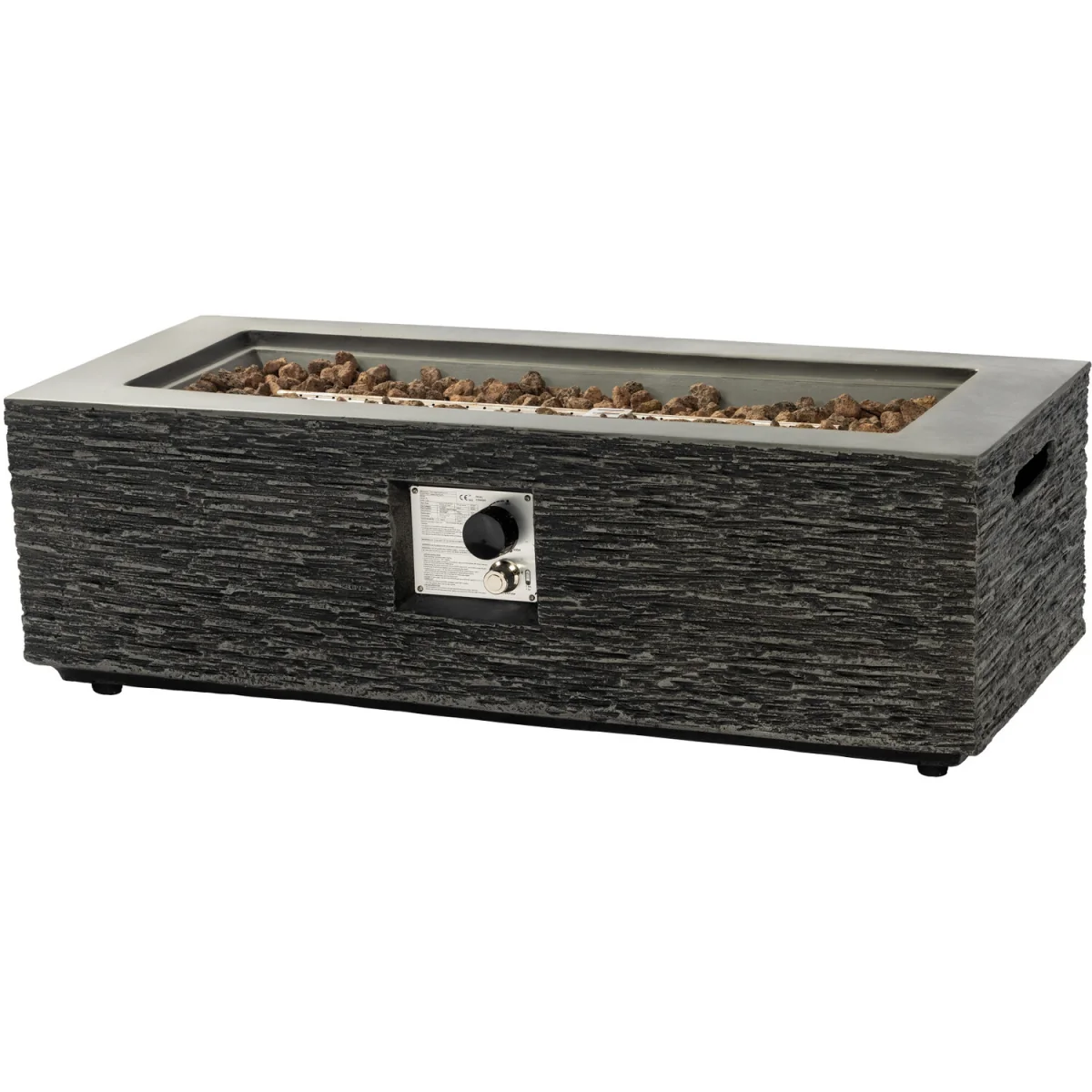 42" Rectangular Propane Gas Fire Pit Table with Cover - Grey – image 3