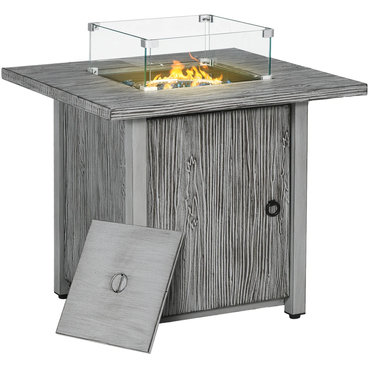 40,000 BTU Propane Gas Fire Pit Table - Grey – image 9