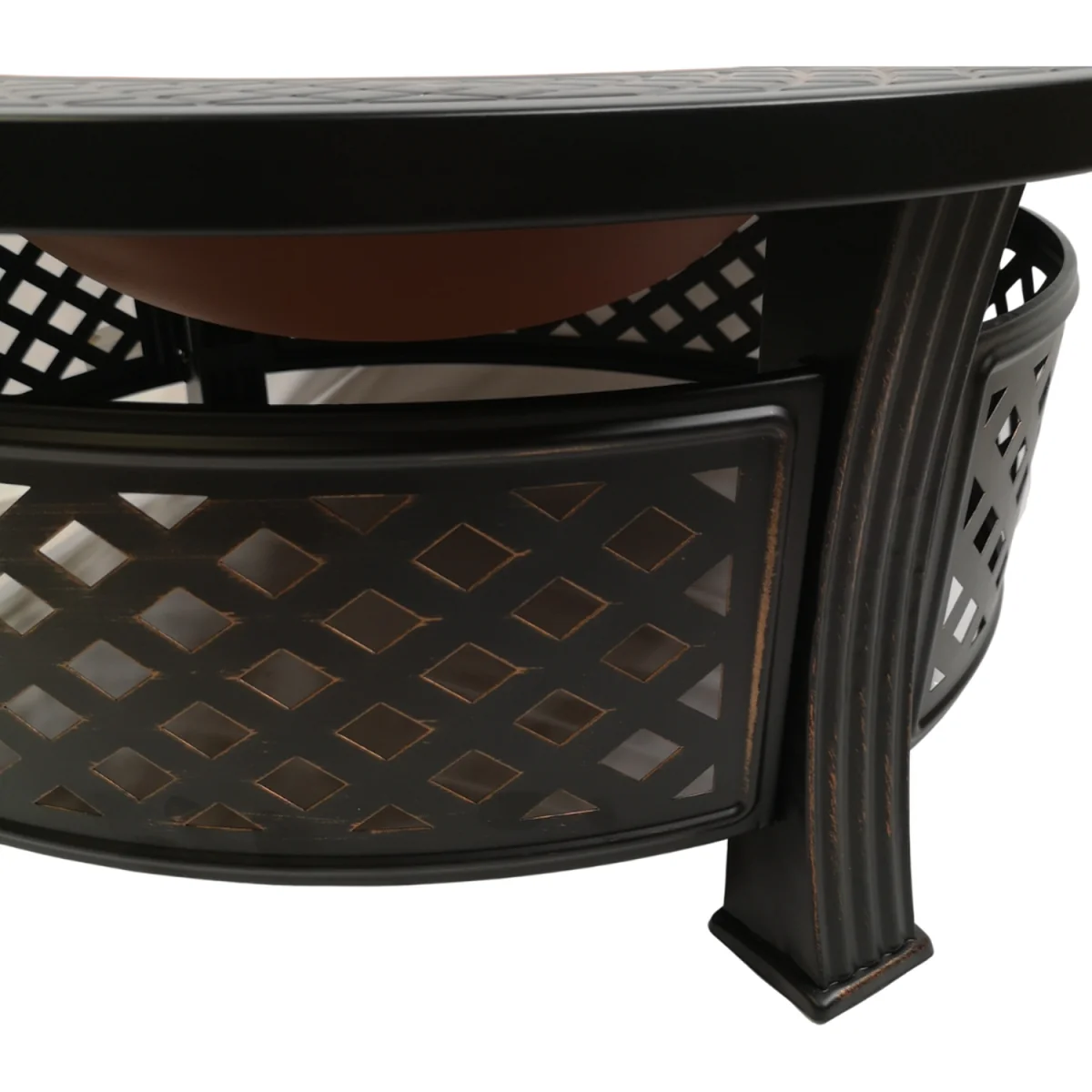 Round Garden Fire Pit BBQ Grill - Black – image 10