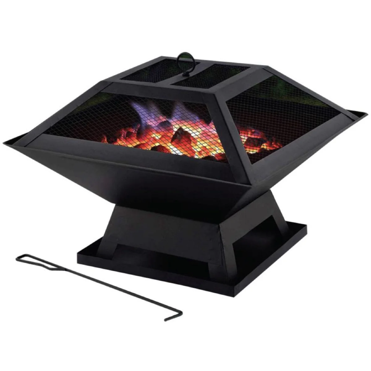Square Fire Pit and BBQ Grill - Black – image 2