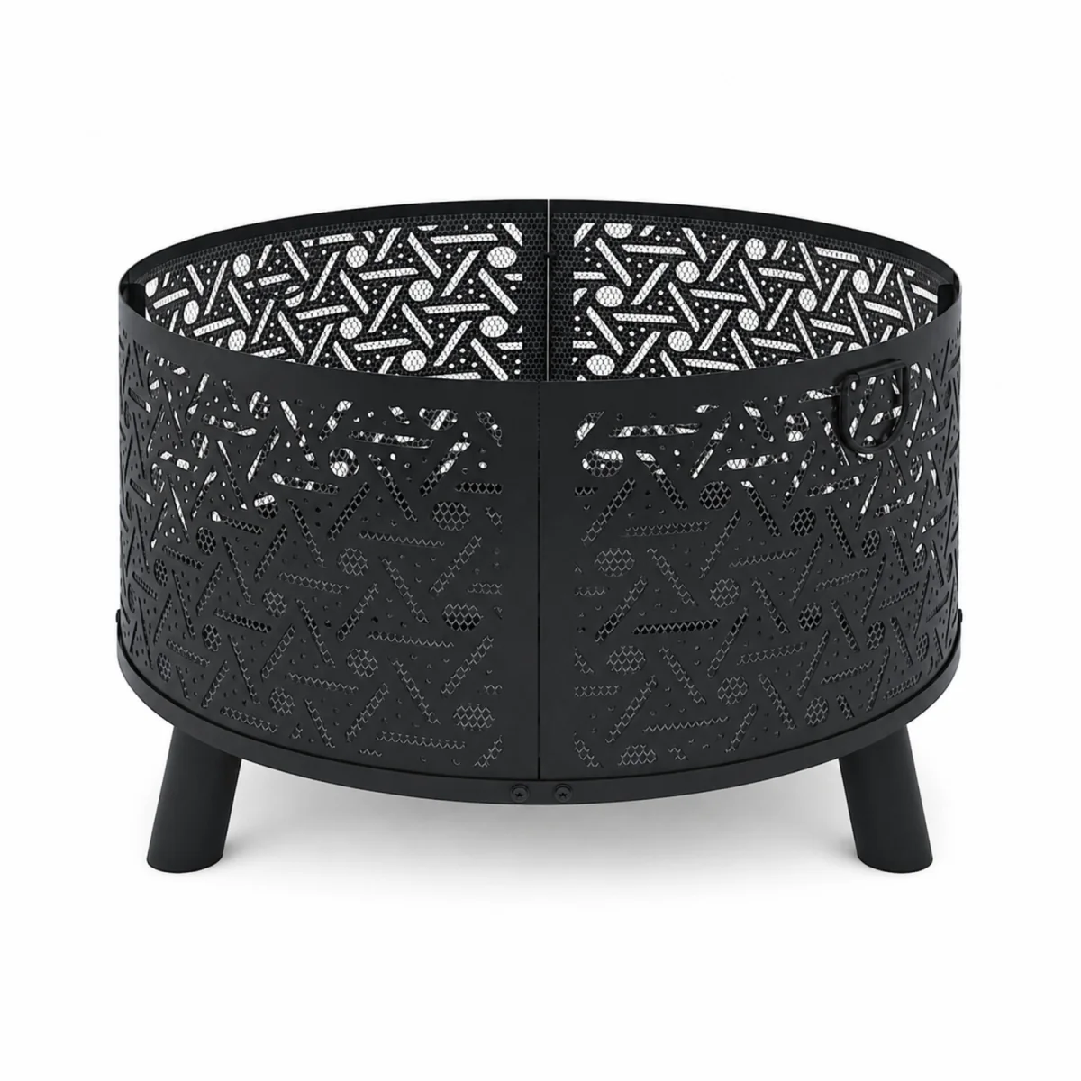 Teamson Home Fire Pit Outdoor Heater 71cm with Spark Guard Black Steel - Black – image 2