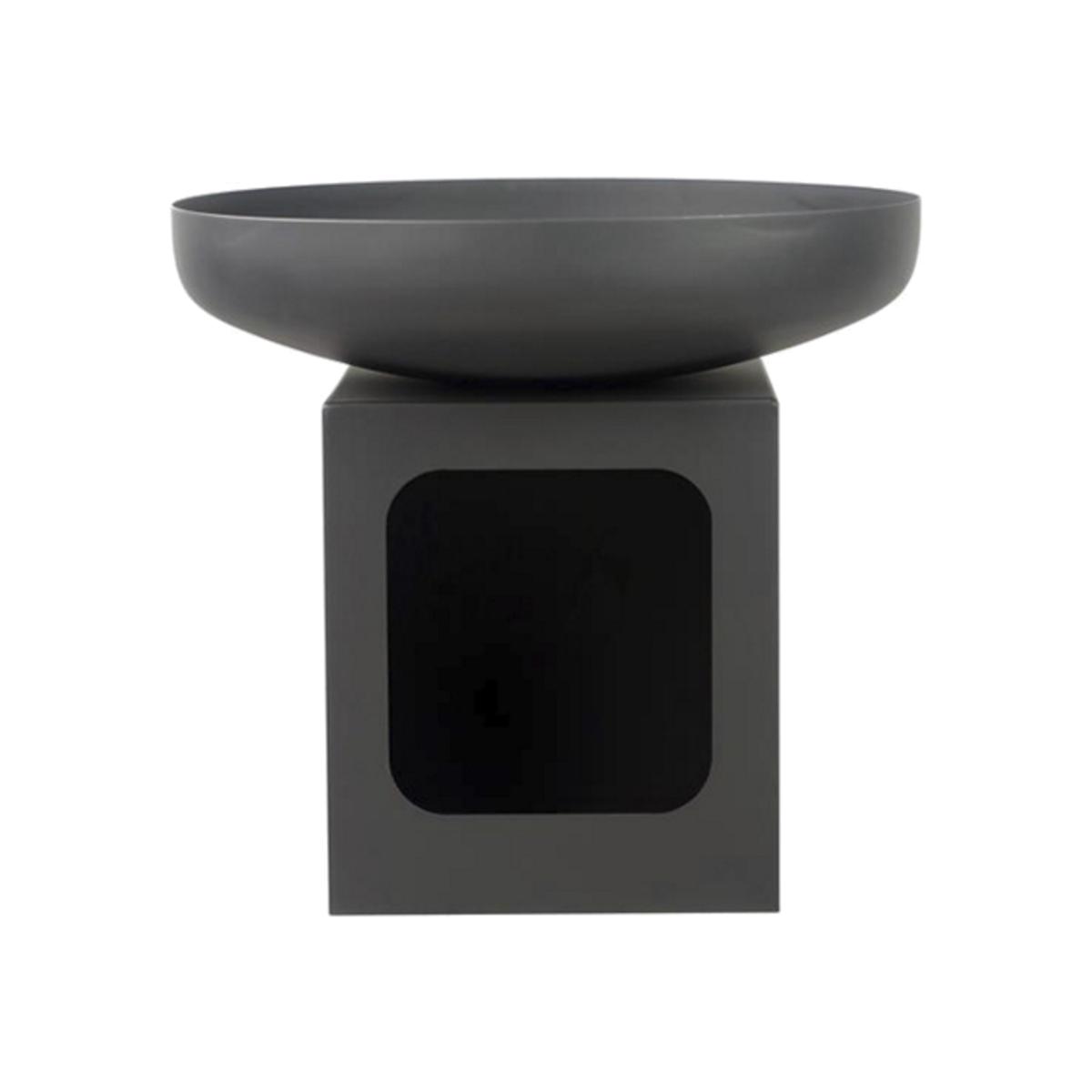 Oklahoma 60cm Fire Bowl with Log Store - Black
