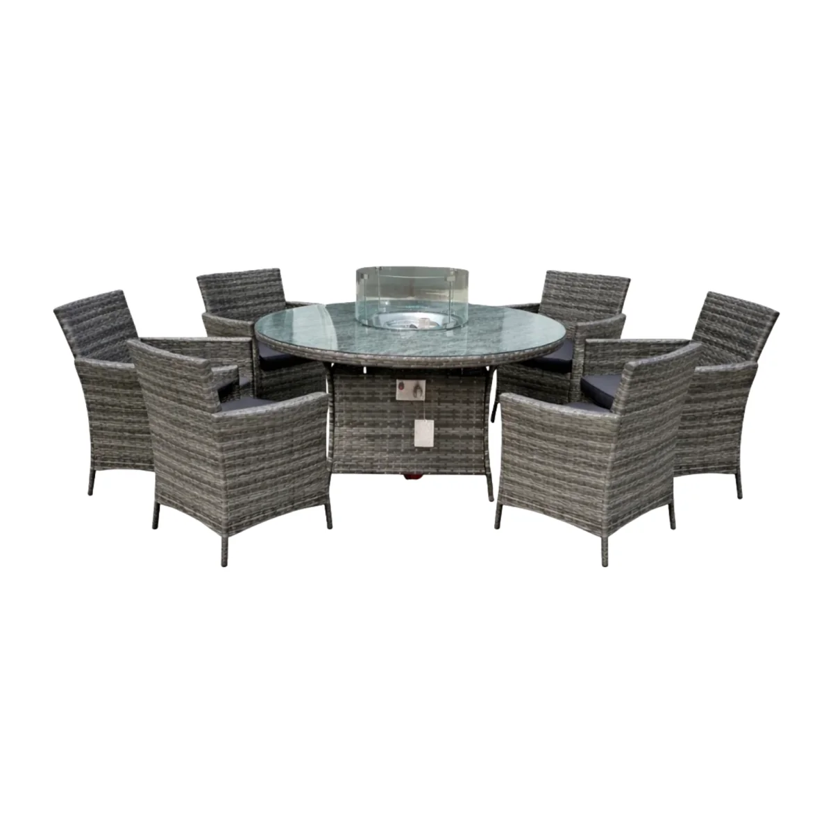 Amazon Firepit Table with 6 Chairs - Grey / 90kg