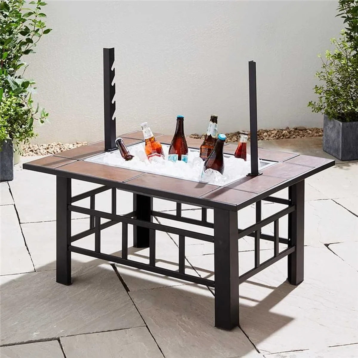 3 in 1 Fire Pit BBQ Grill Ice Cooler - Black – image 3