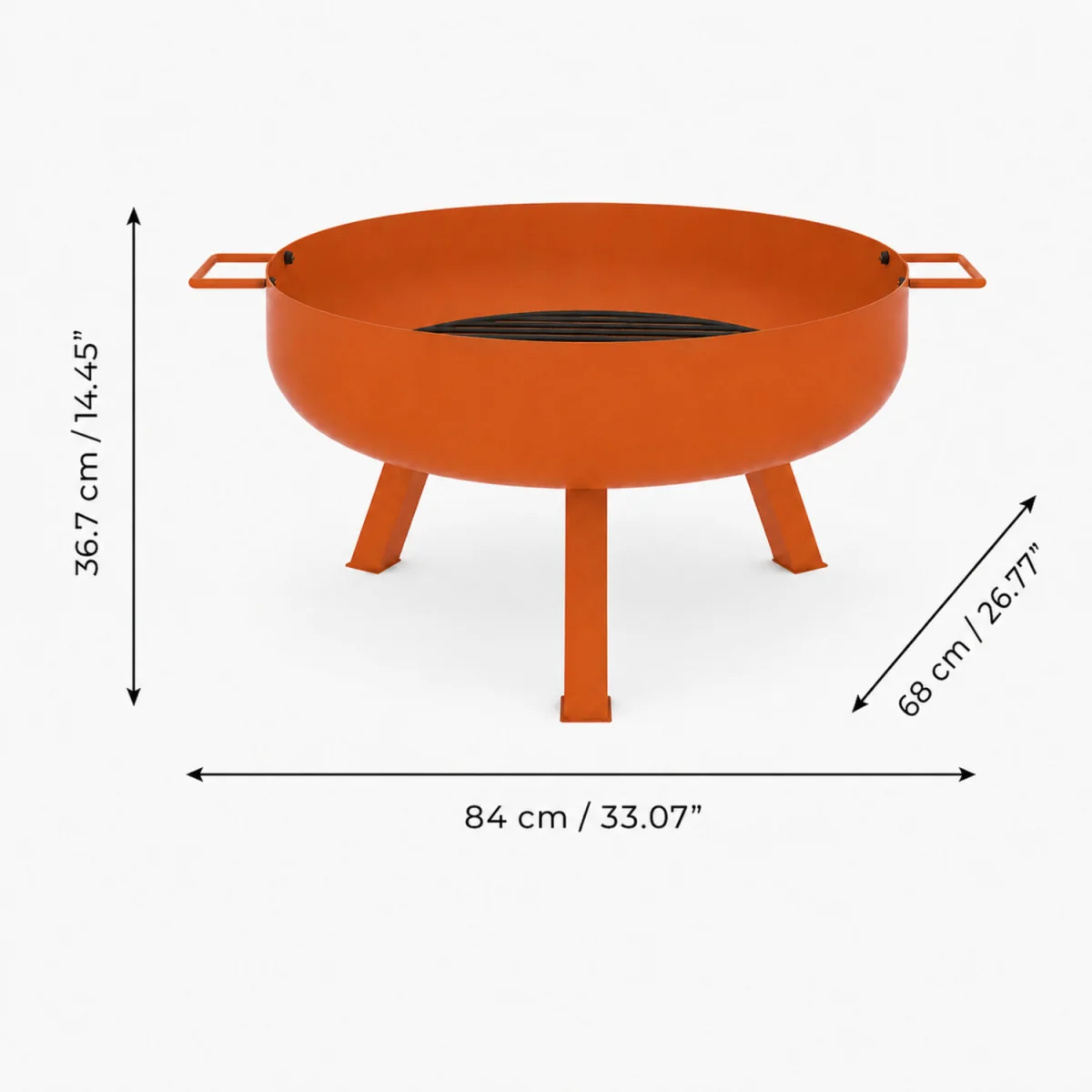 Teamson Home Fire Pit Outdoor Heater 70cm with Spark Guard Brown - Brown – image 5