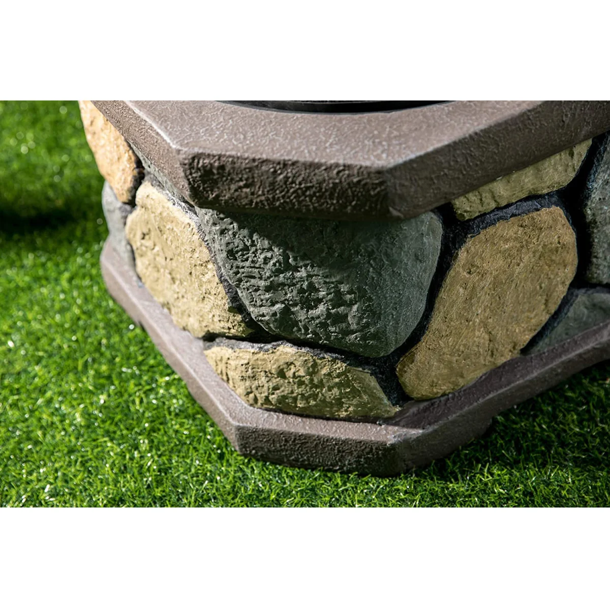 BOGOTA Garden and Patio Fire Pit Brazier and BBQ with Eco Stone Finish - Brown – image 5