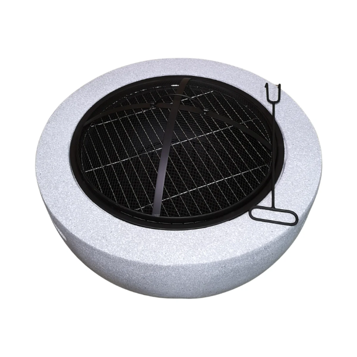 Luxury Concrete Effect Fire Pit BBQ Grill - Grey – image 1