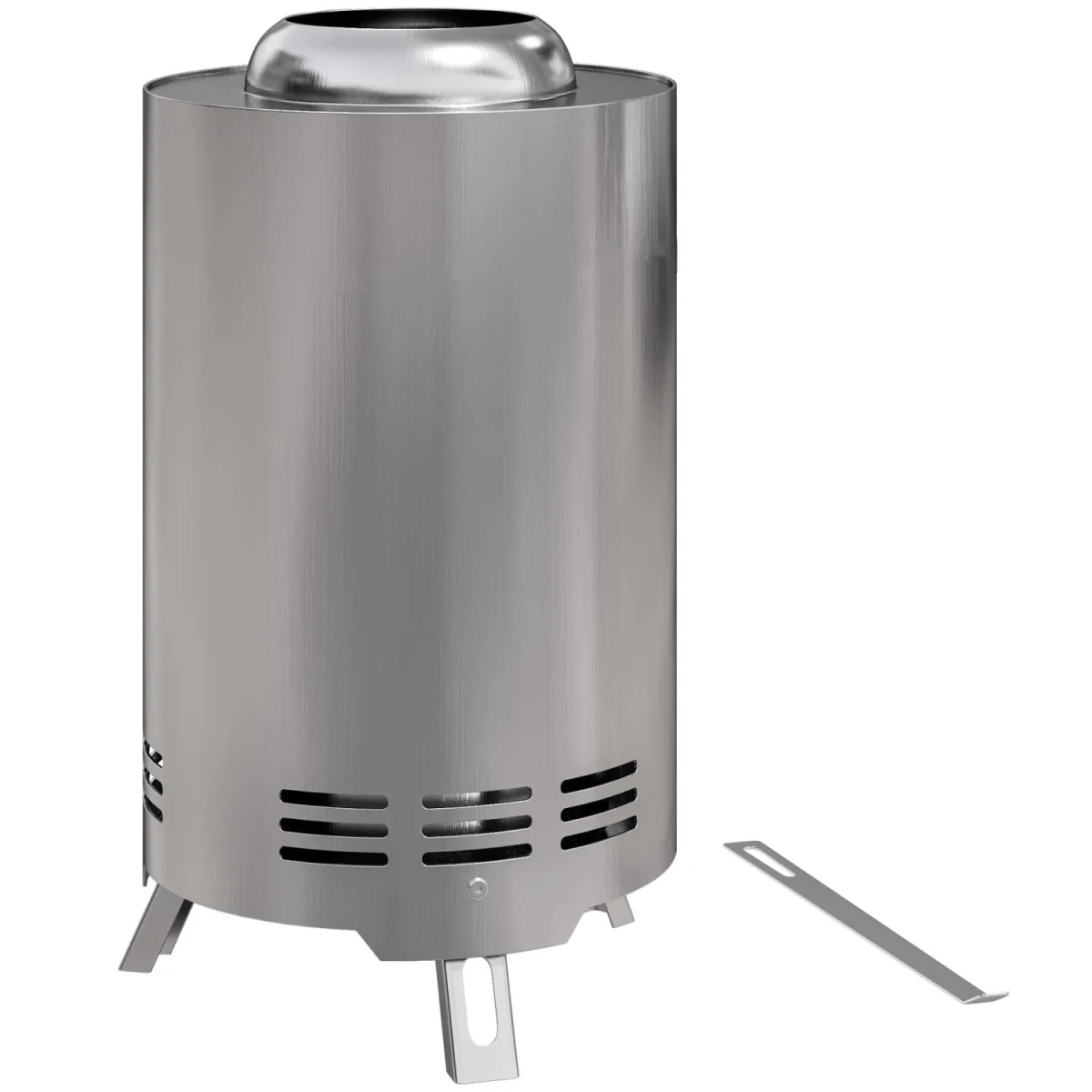 Balatti Small Stainless Steel Tabletop Smokeless Fire Pit, Silver Tone – image 3
