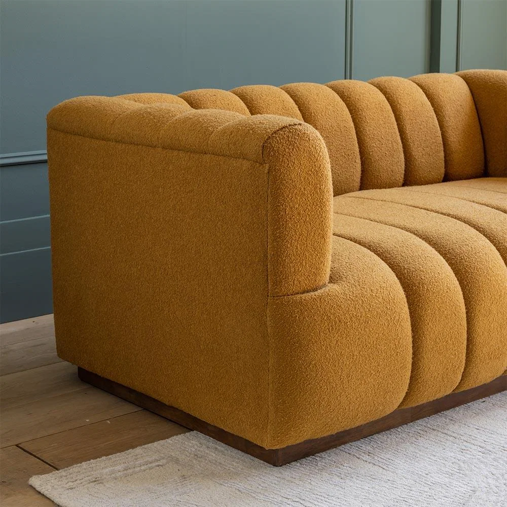 Sloane Fluted 2-Seat Sofa In Mustard Boucle – image 5