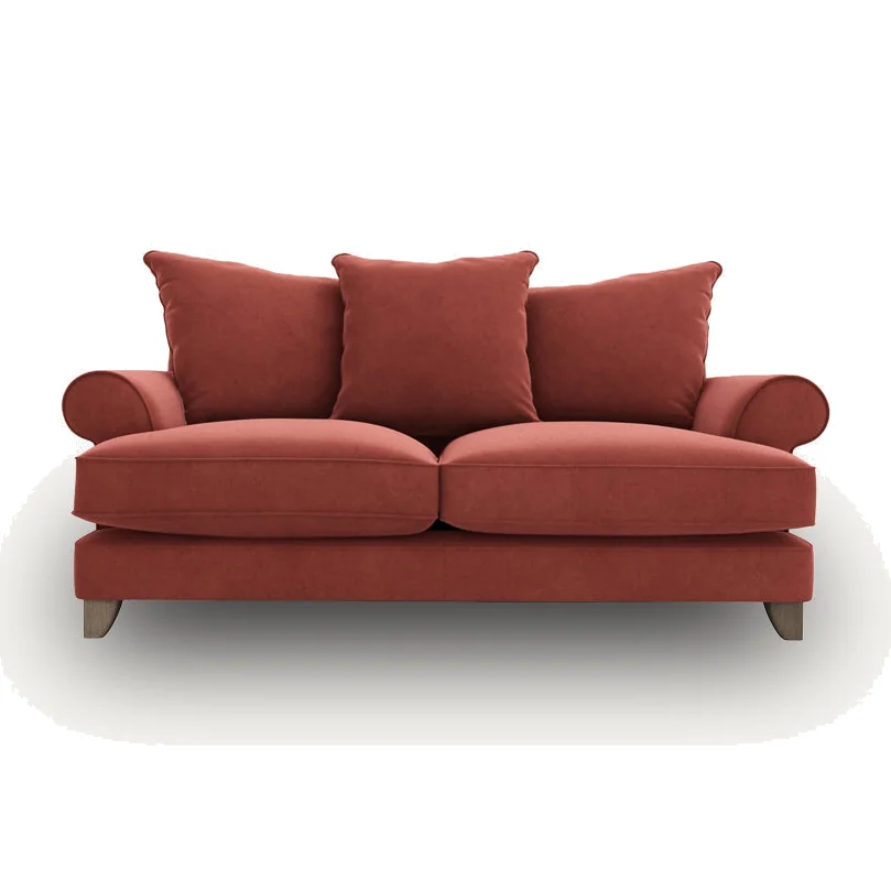 Columbine 2.5 Seater Sofa, Pillowback / Red