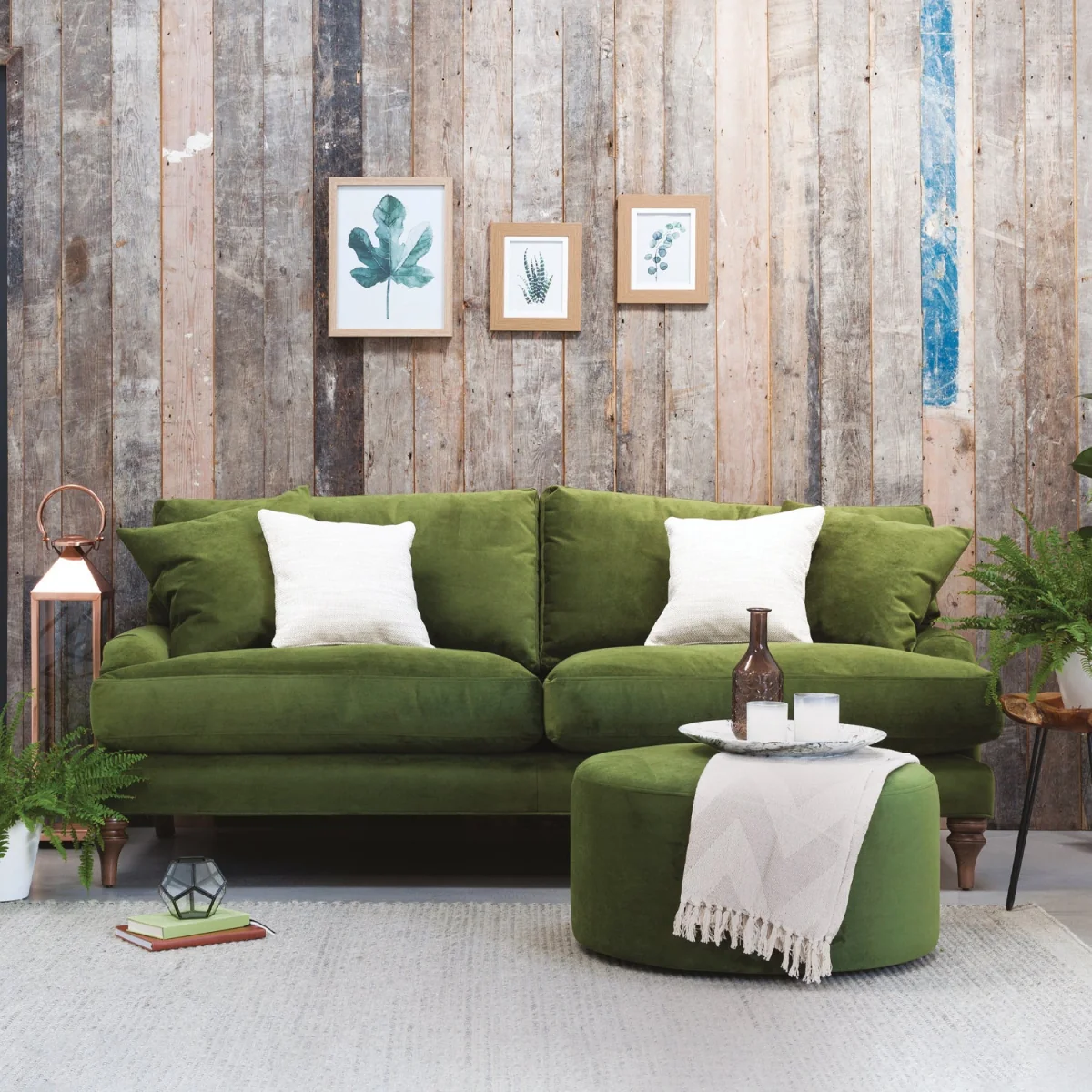 Jasmine 3 Seater Sofa, Green