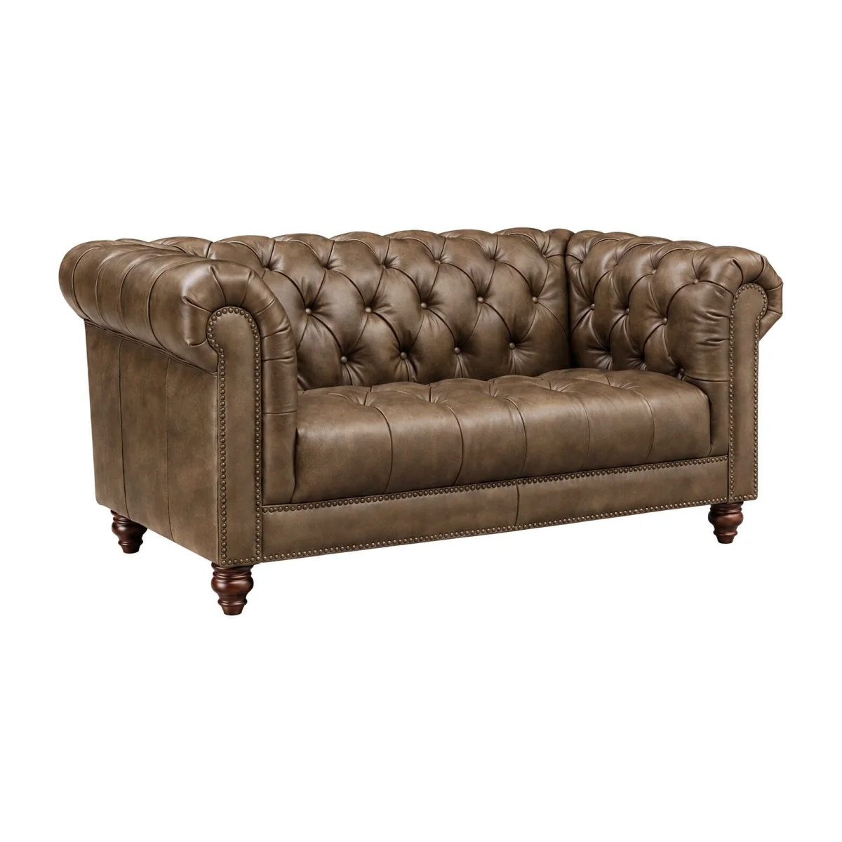 Ullswater 2 Seater Chesterfield Sofa 2034 Dark Rum Fl Leather | Barker & Stonehouse – image 1