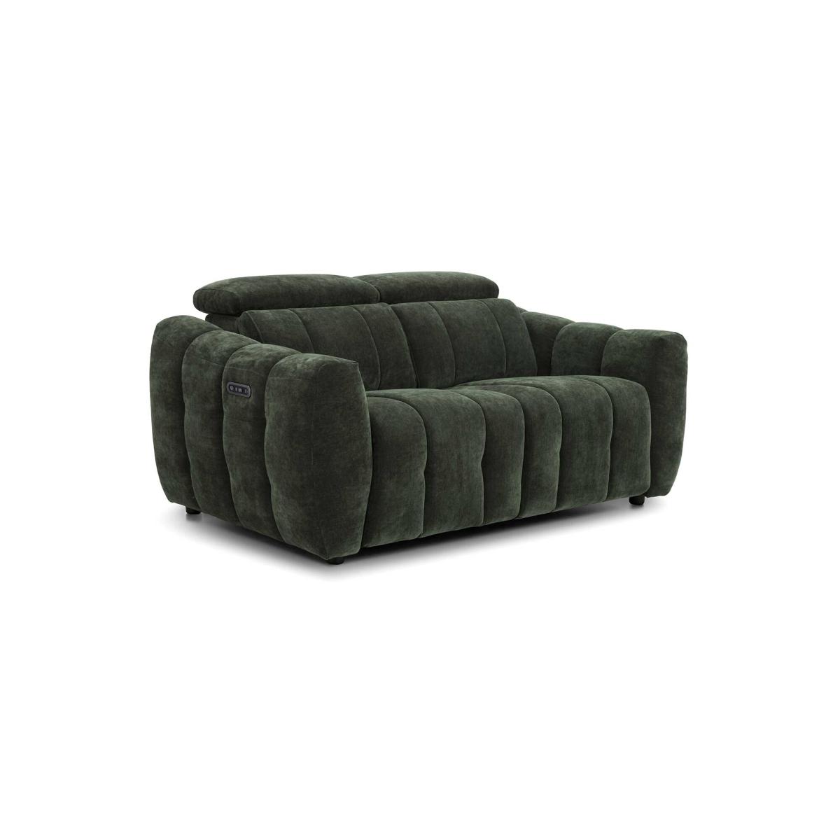 Montgomery 2 Power Seater & Headrest Recliner Sofa, Green Fabric | Barker & Stonehouse – image 2