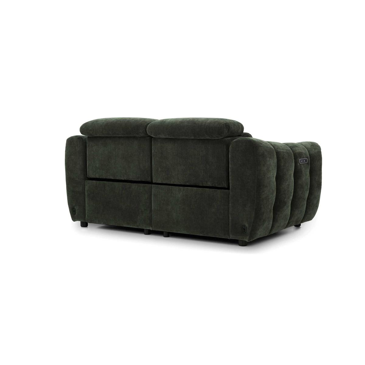 Montgomery 2 Power Seater & Headrest Recliner Sofa, Green Fabric | Barker & Stonehouse – image 7