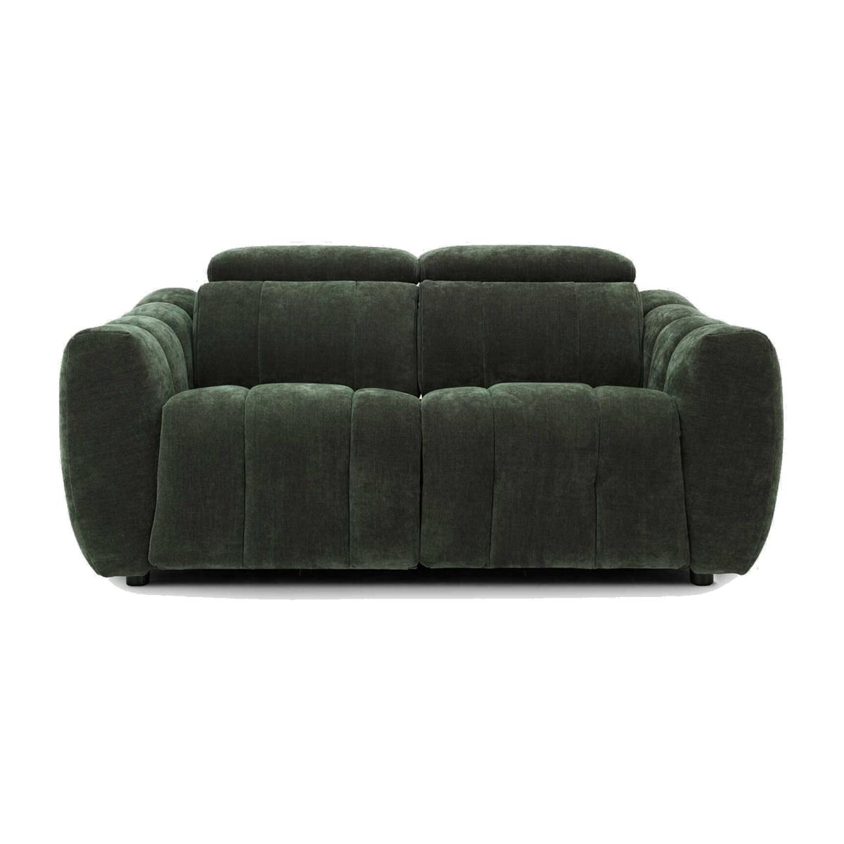 Montgomery 2 Power Seater & Headrest Recliner Sofa, Green Fabric | Barker & Stonehouse – image 1