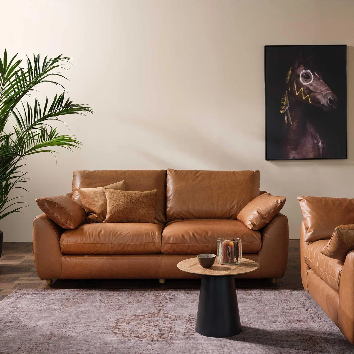 Odair 2 Seater Sofa, Brown Leather | Barker & Stonehouse – image 2