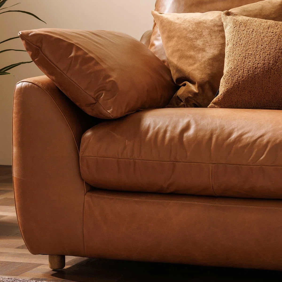 Odair 2 Seater Sofa, Brown Leather | Barker & Stonehouse – image 3
