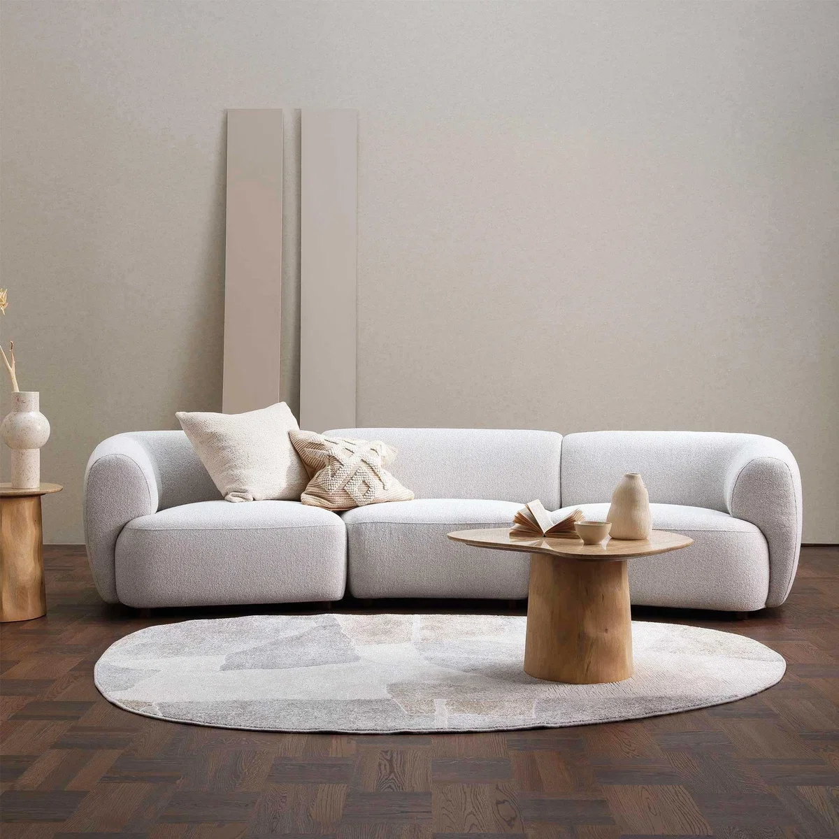 Glen 1 Seater LAF Curve Back Chair RAF 1 Seater Modular Sofa, Neutral Fabric | Barker & Stonehouse – image 6