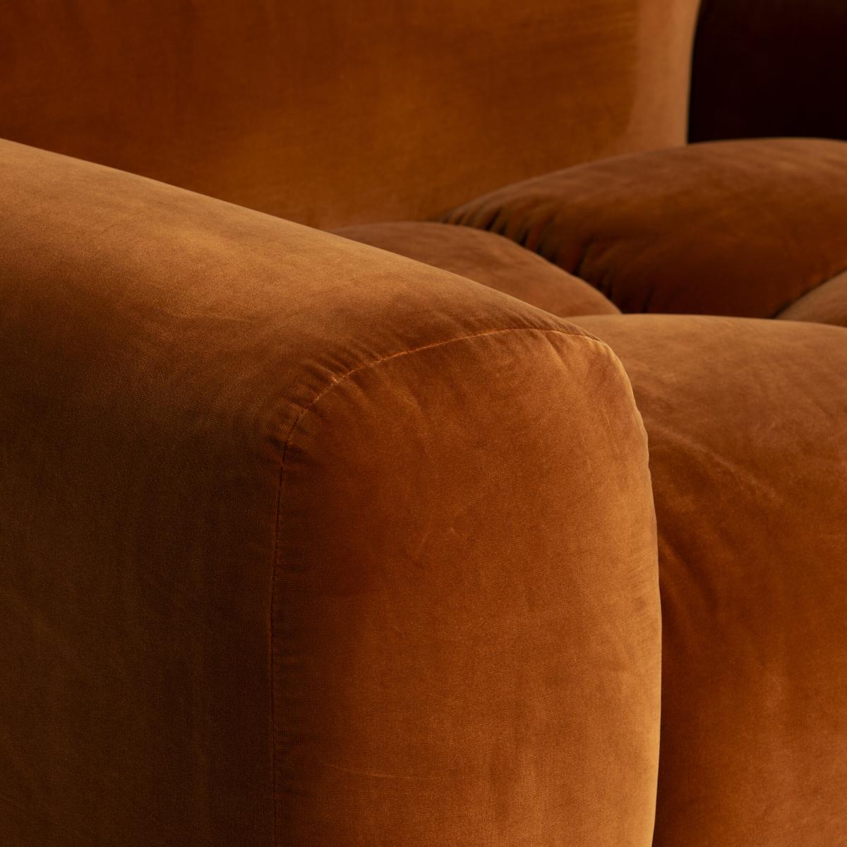 Lavinia 1 Seater Sofa Ochre, Orange Velvet | Barker & Stonehouse – image 6