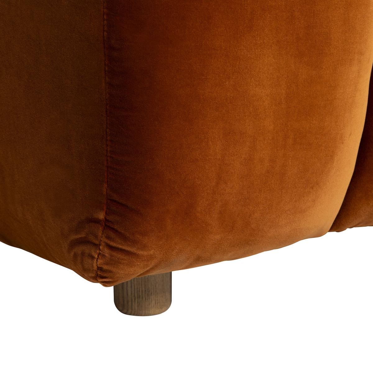Lavinia 1 Seater Sofa Ochre, Orange Velvet | Barker & Stonehouse – image 7