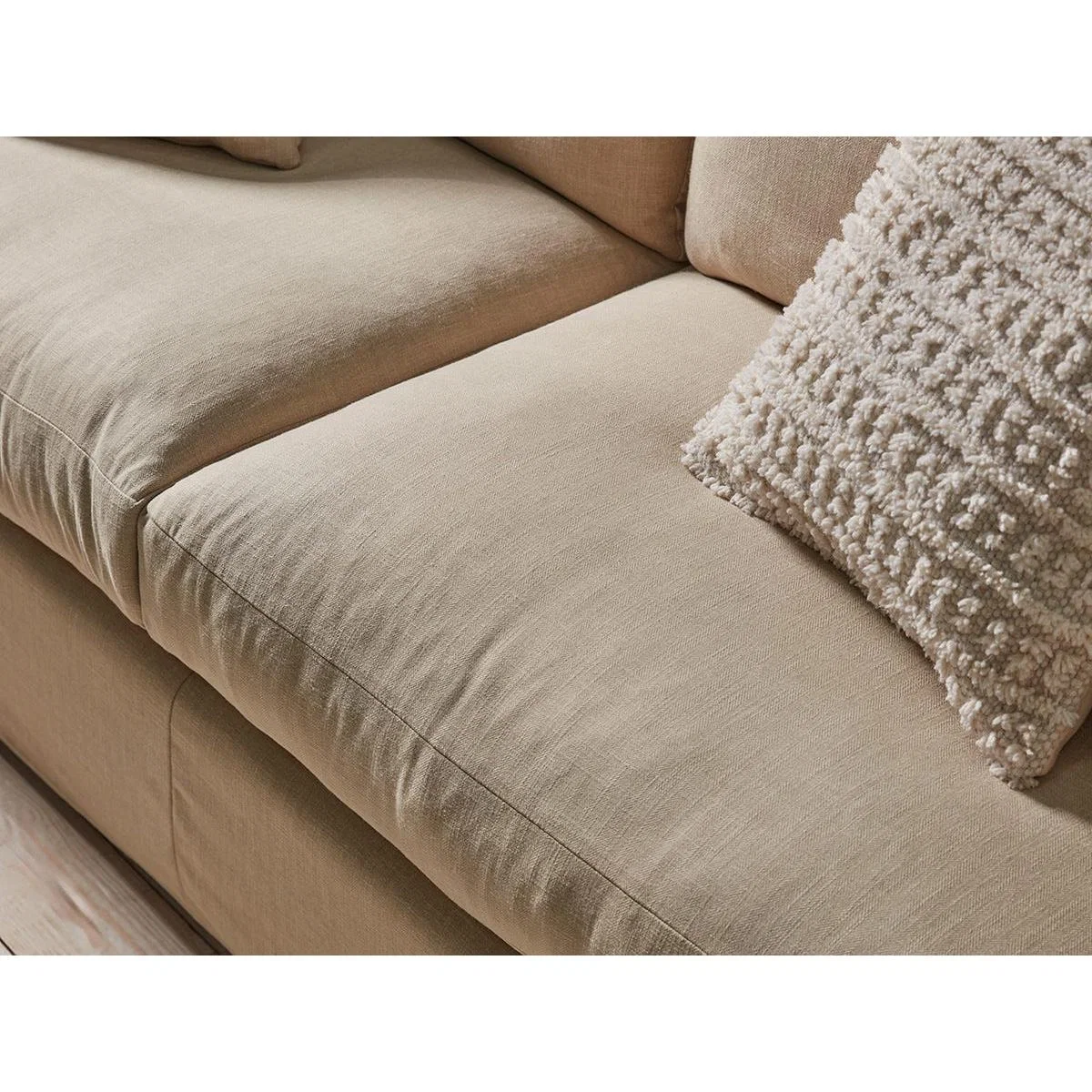 Silves Three Seater Sofa – Sand Herringbone – image 3