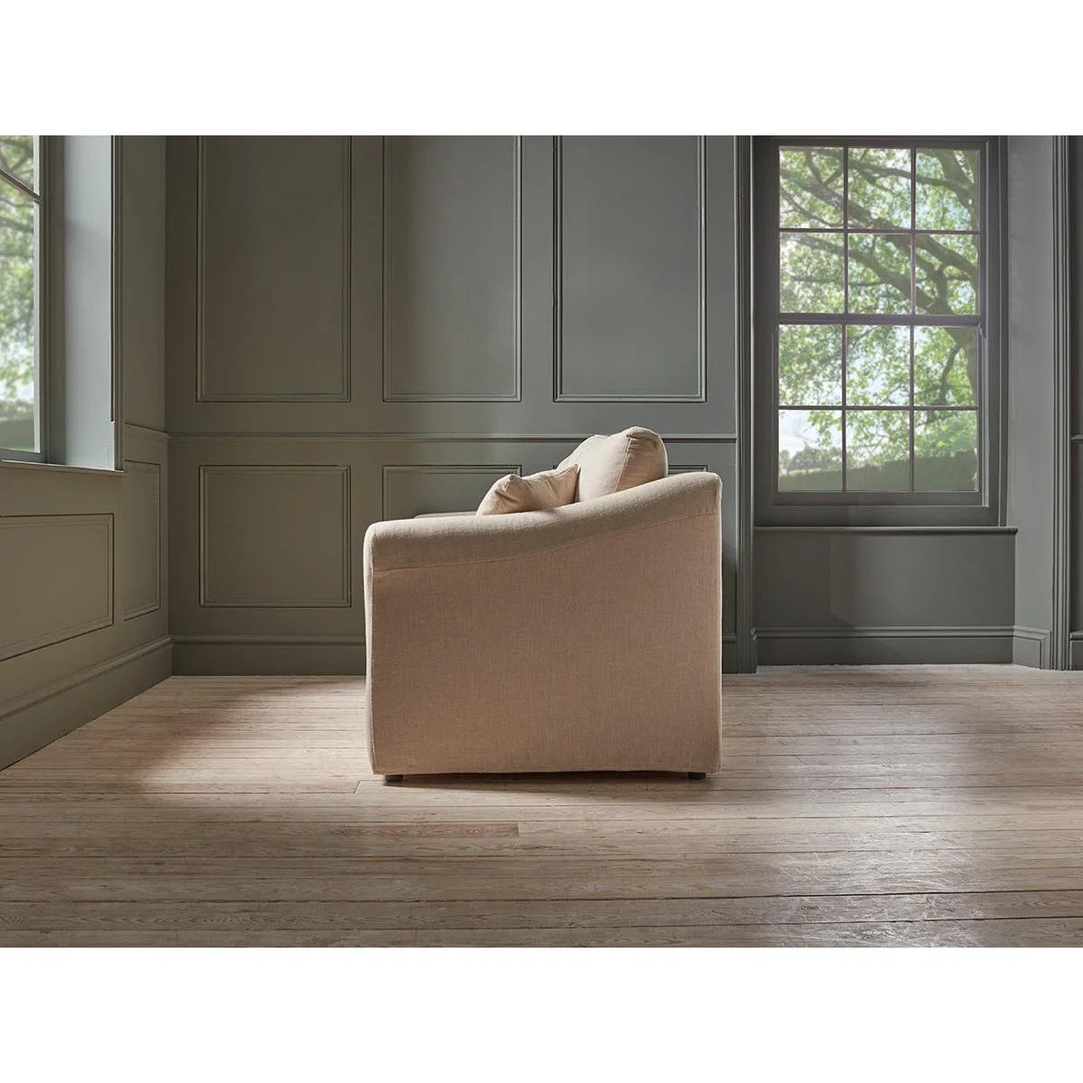 Silves Three Seater Sofa – Sand Herringbone – image 9