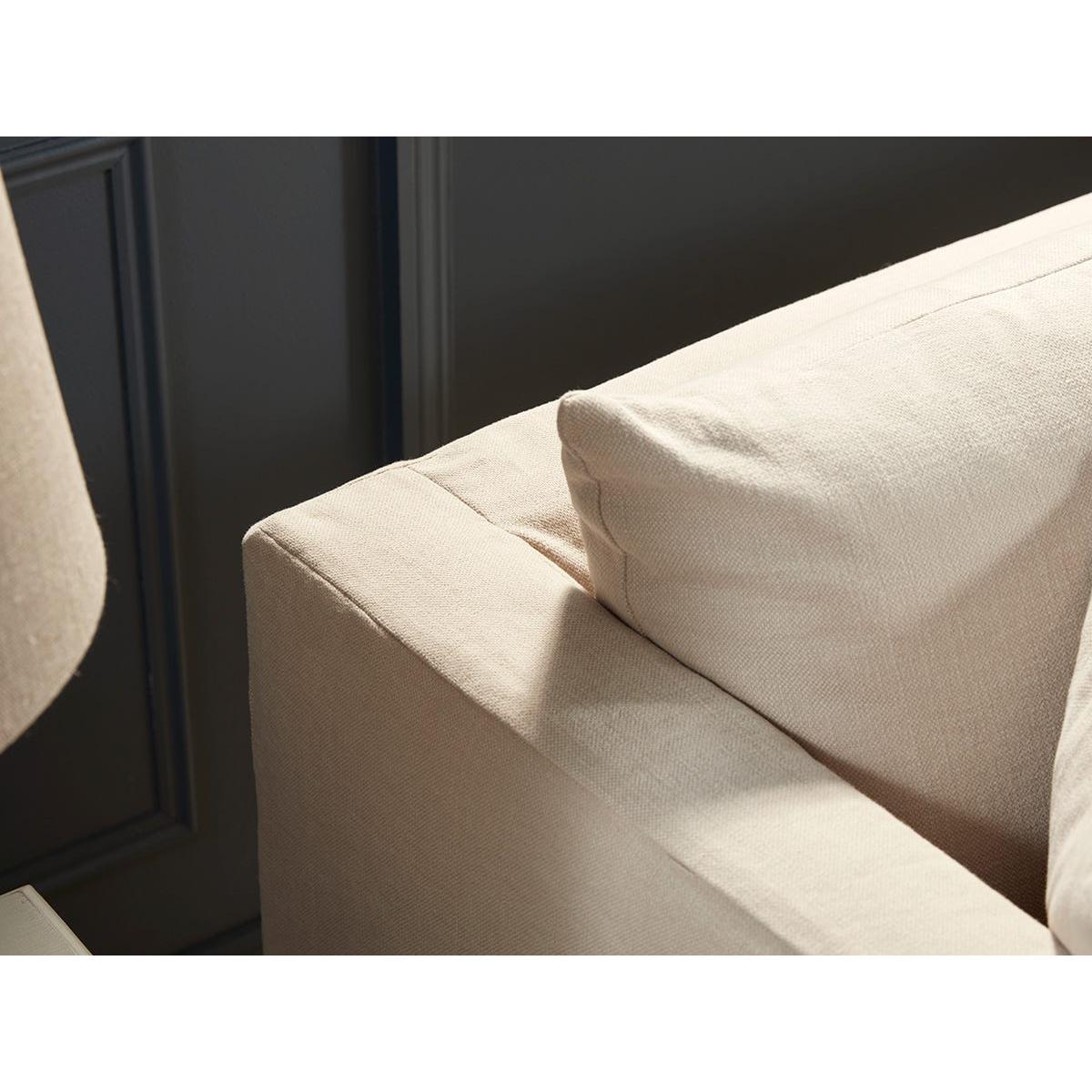 Colmar Two Seater Sofa – Warm Sand Wide Cotton Stripe – image 4