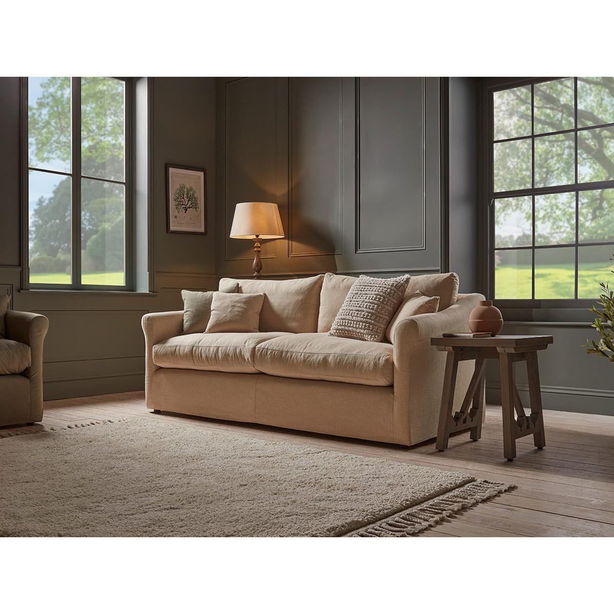 Silves Two Seater Sofa â€“ Vintage Olive Cotton Linen – image 2