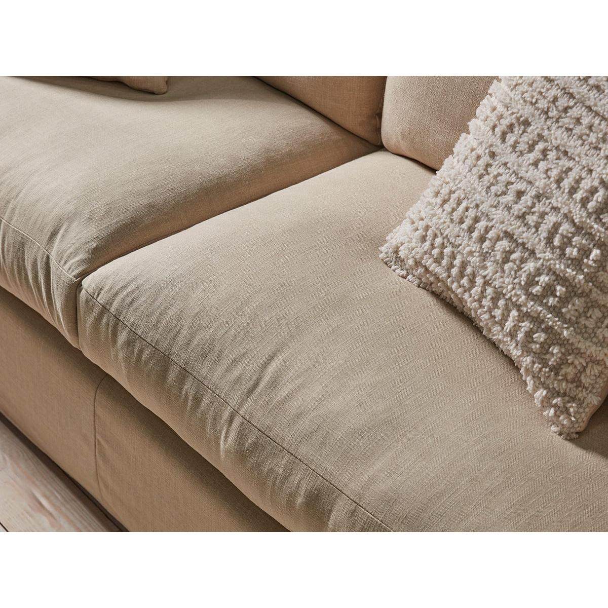 Silves Two Seater Sofa â€“ Vintage Olive Cotton Linen – image 3