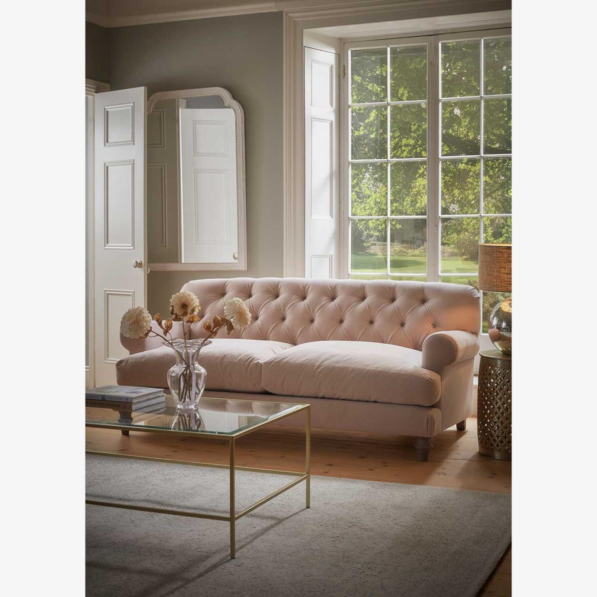 Bern Two Seater Sofa – Soft Grey Opulent Cotton Velvet – image 1