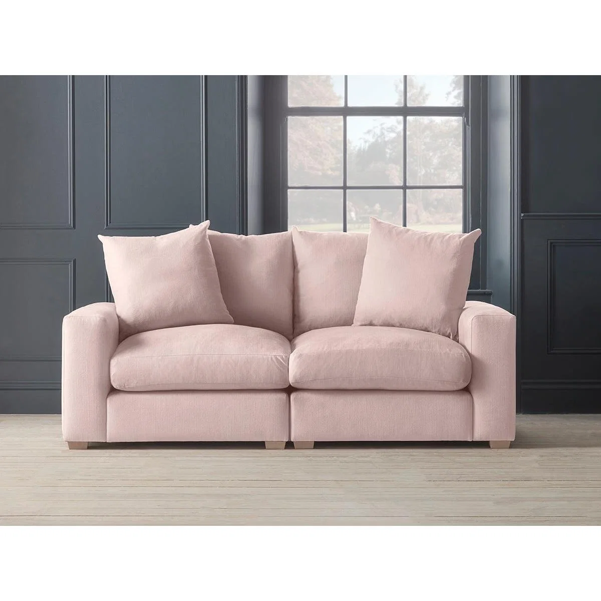 Lyon Two Seater Sofa – Warm Sand Wide Cotton Stripe – image 13