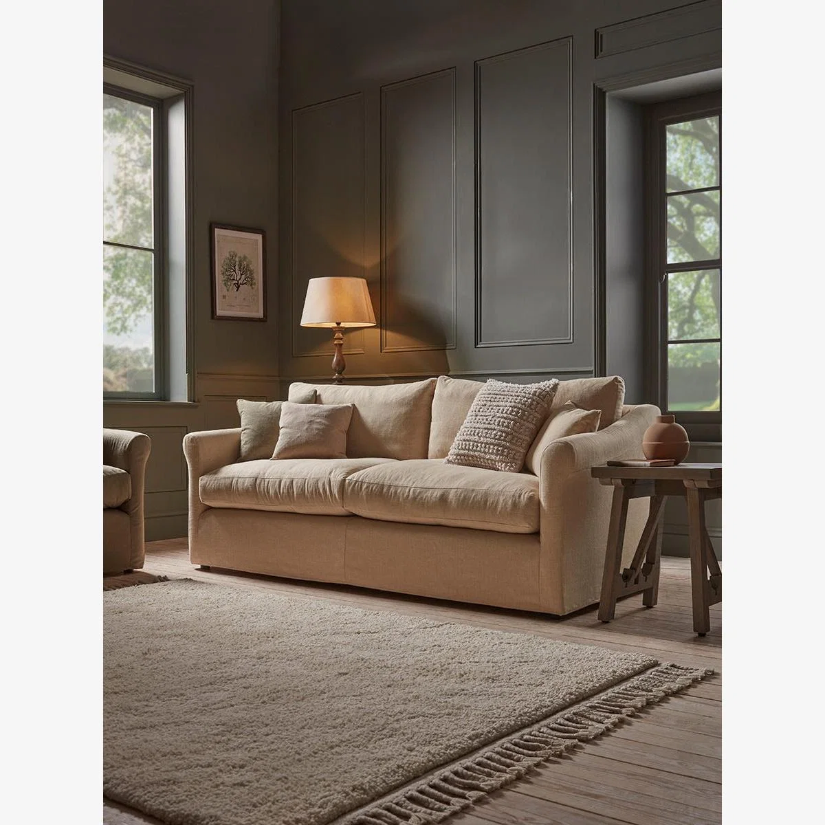 Silves Two Seater Sofa – Natural Boucle – image 1