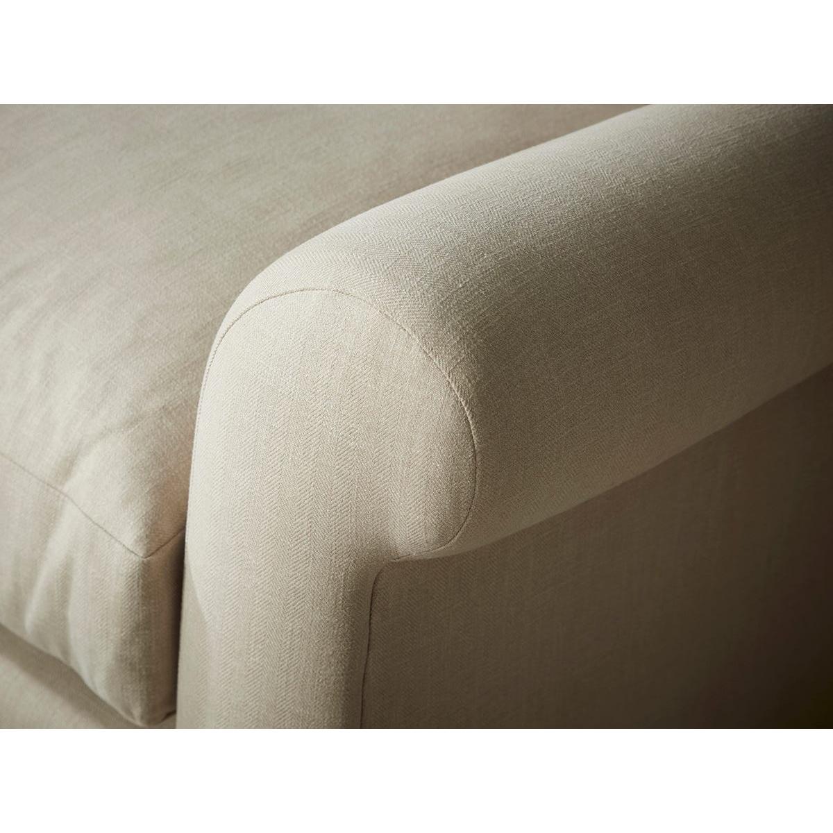 Kalmar Two Seater Sofa – Dusky Blue Cotton Stripe – image 3