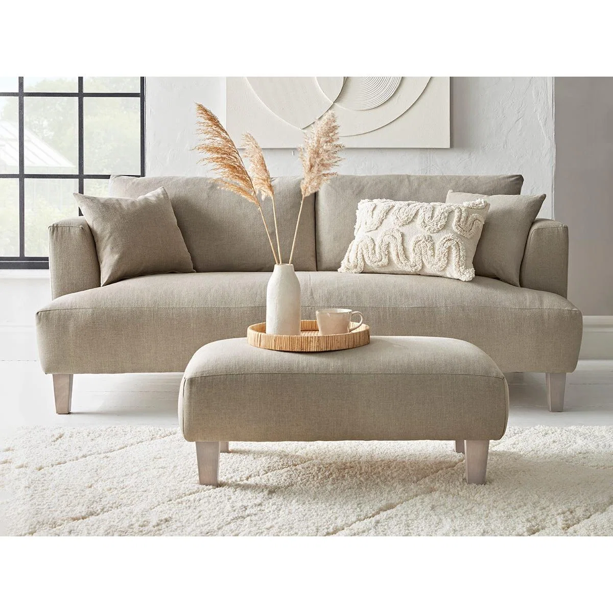 Palma Three Seater Sofa – Soft Rose Cotton Linen – image 2