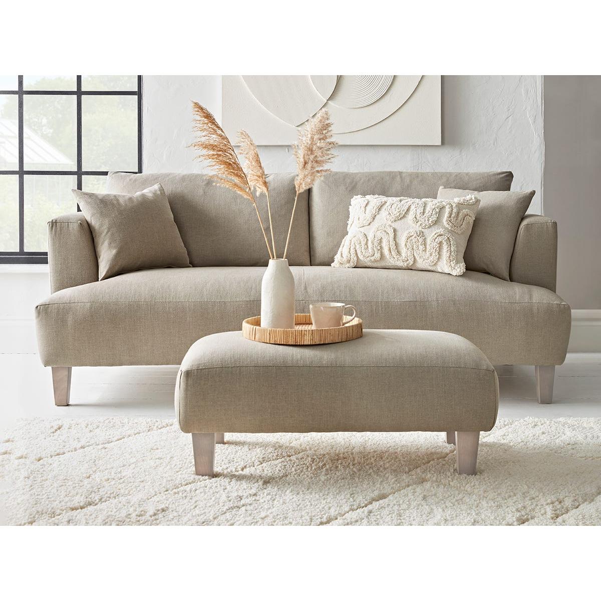 Palma Three Seater Sofa – Ivory Herringbone – image 2