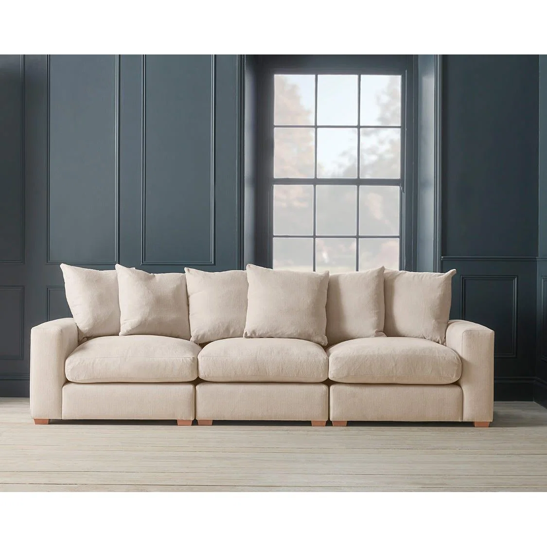 Lyon Three Seater Sofa – Delicate Rose Opulent Cotton Velvet – image 6