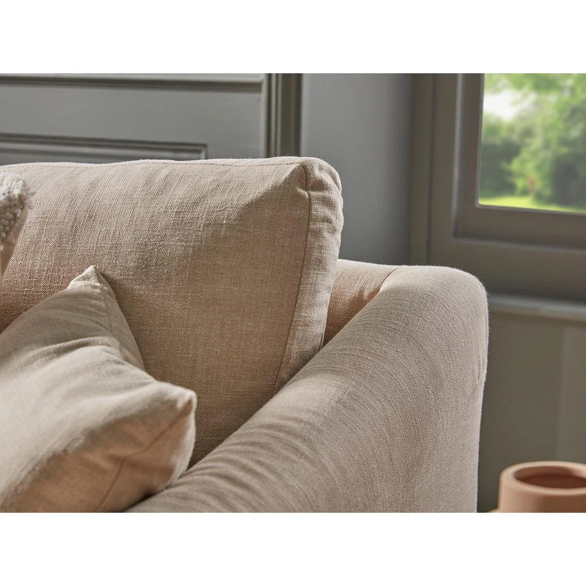 Silves Three Seater Sofa â€“ Soft Rose Cotton Linen – image 4