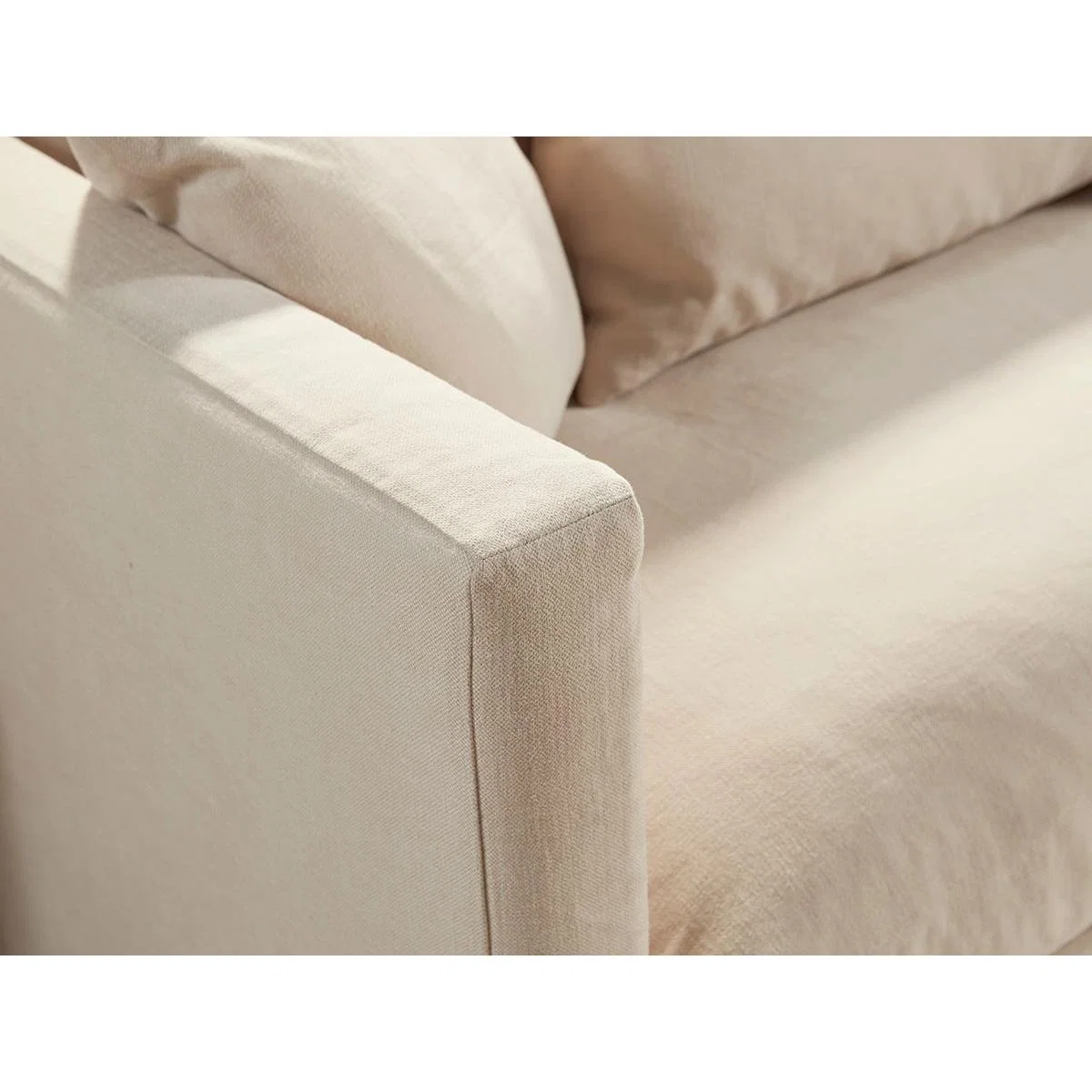 Colmar Three Seater Sofa – Pale Stone Opulent Cotton Velvet – image 3