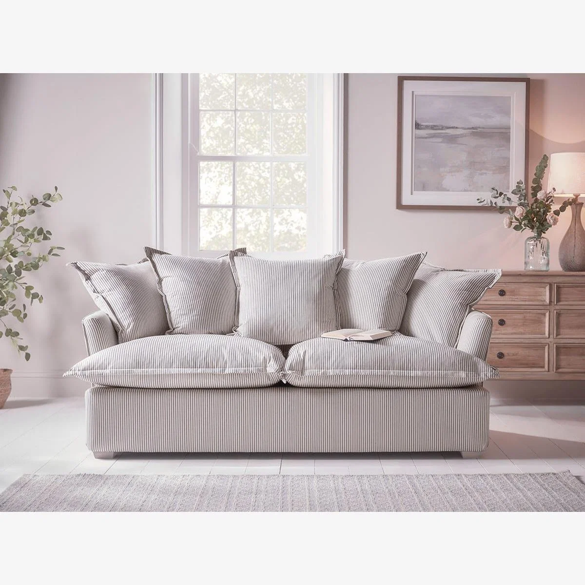 Umea Two Seater Sofa – Smoke Cotton Linen – image 1