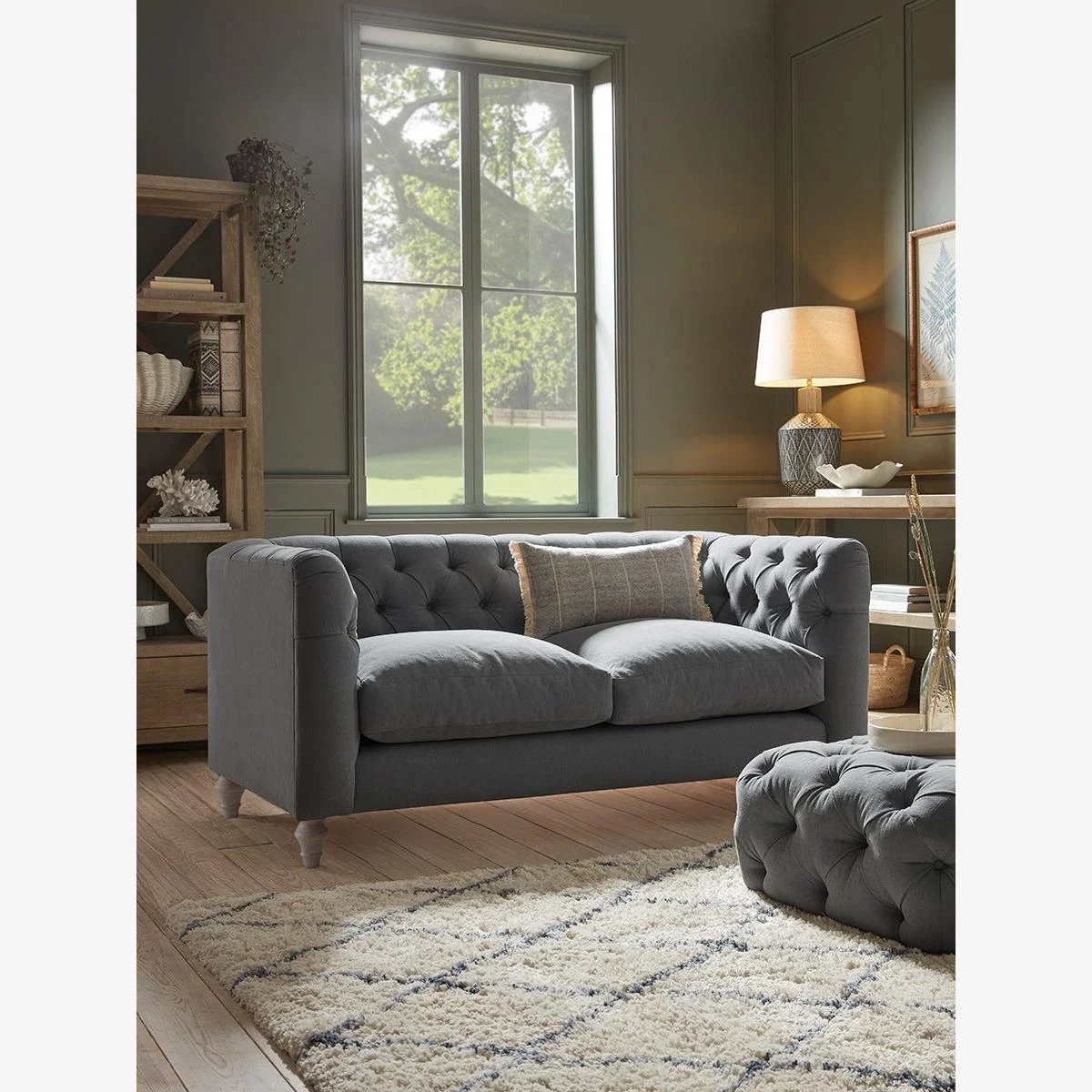 Sarnia Three Seater Sofa – Smoke Cotton Linen – image 1