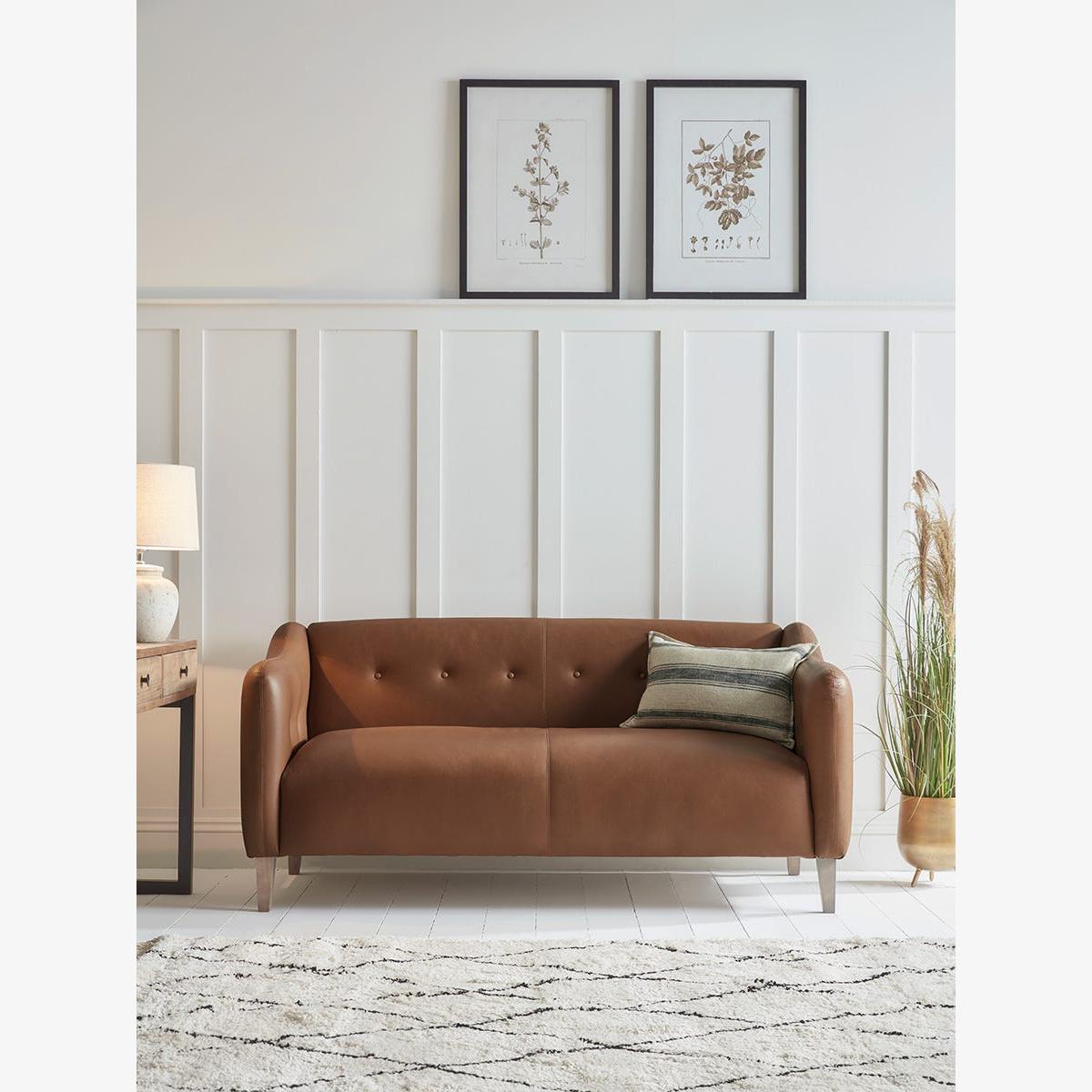 Narvik Three Seater Sofa – Vintage Tan Leather – image 1