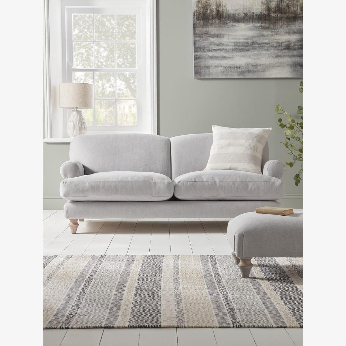 Kiruna Two Seater Sofa – Airforce Blue Wide Cotton Stripe – image 1
