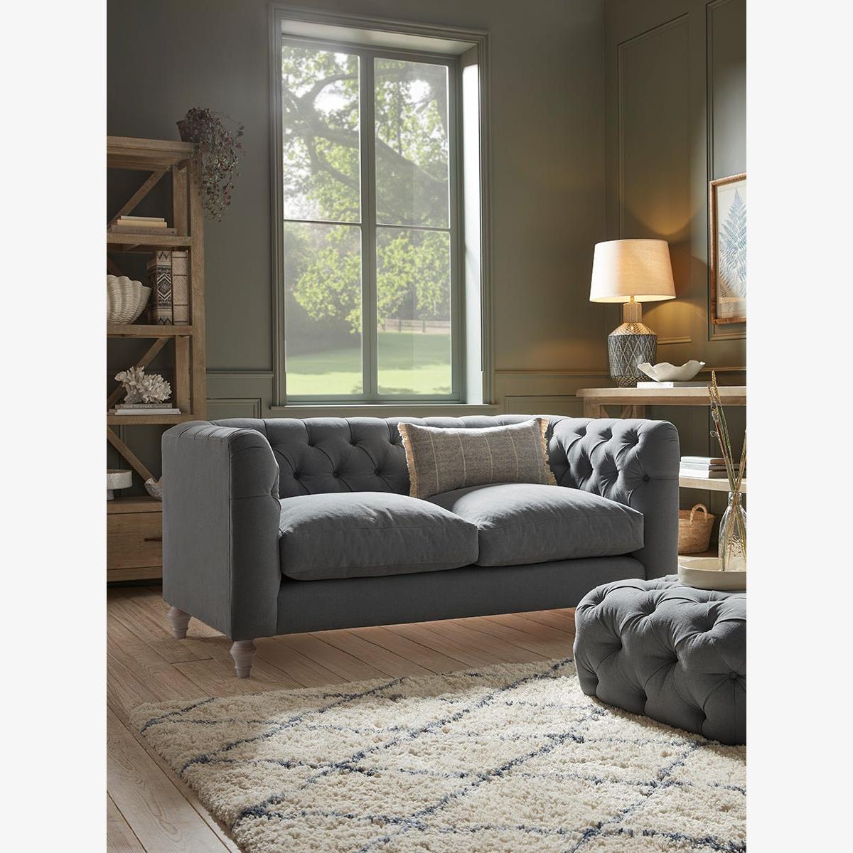 Sarnia Three Seater Sofa – Navy Opulent Cotton Velvet – image 1