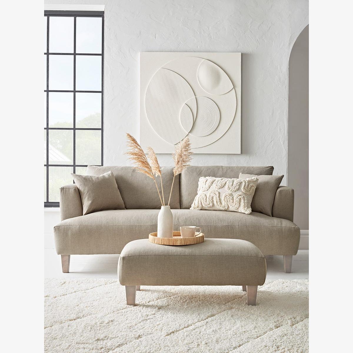 Palma Two Seater Sofa – Sand Herringbone – image 1
