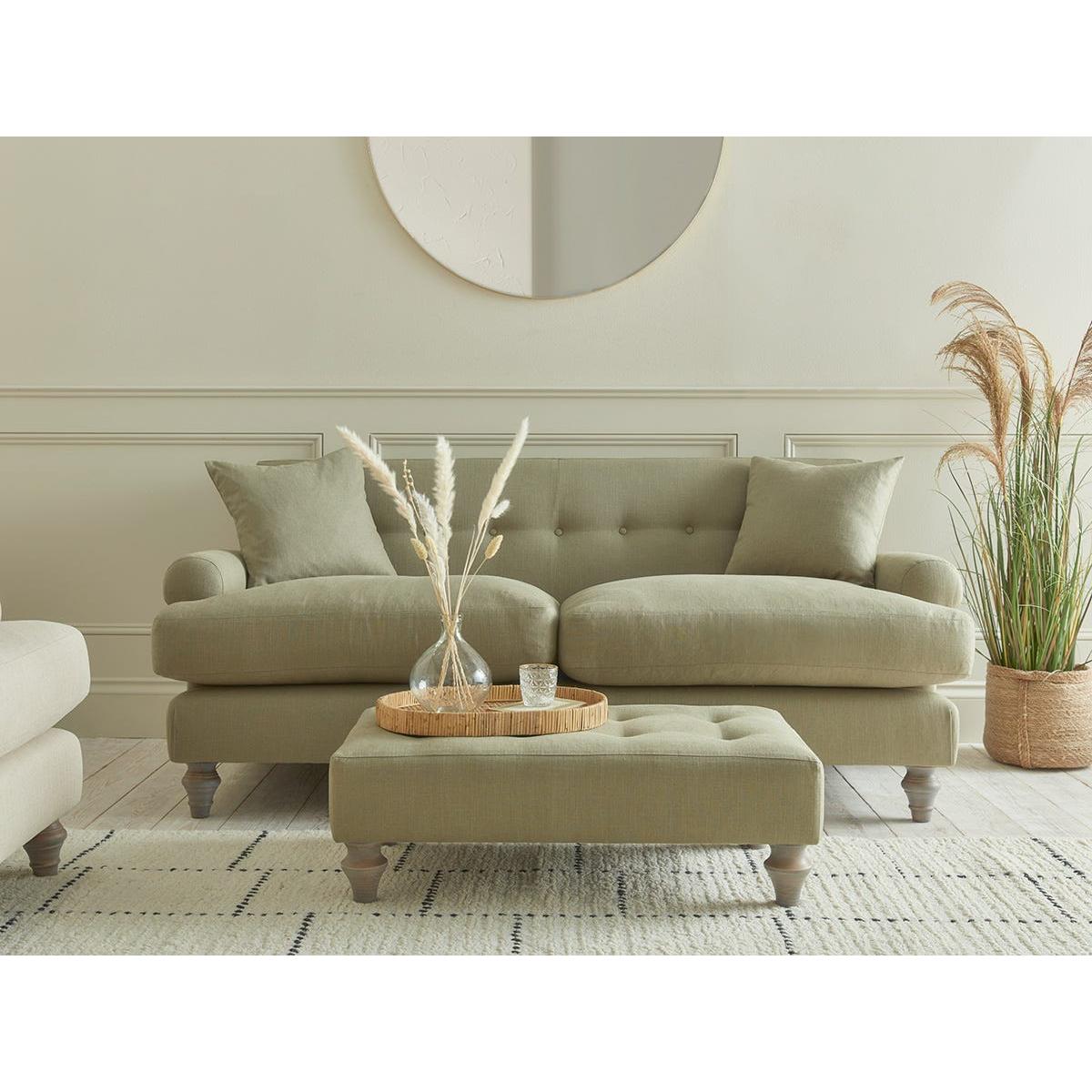 Visby Three Seater Sofa – Soft Grey Opulent Cotton Velvet – image 2