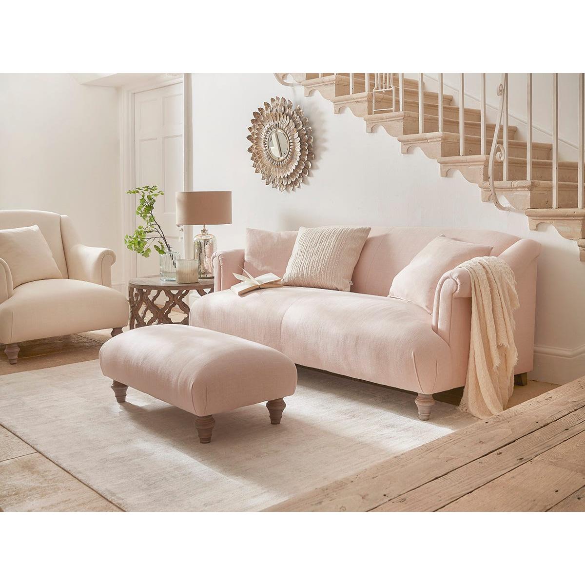 Artes Two Seater Sofa – Dusky Blue Cotton Stripe – image 2
